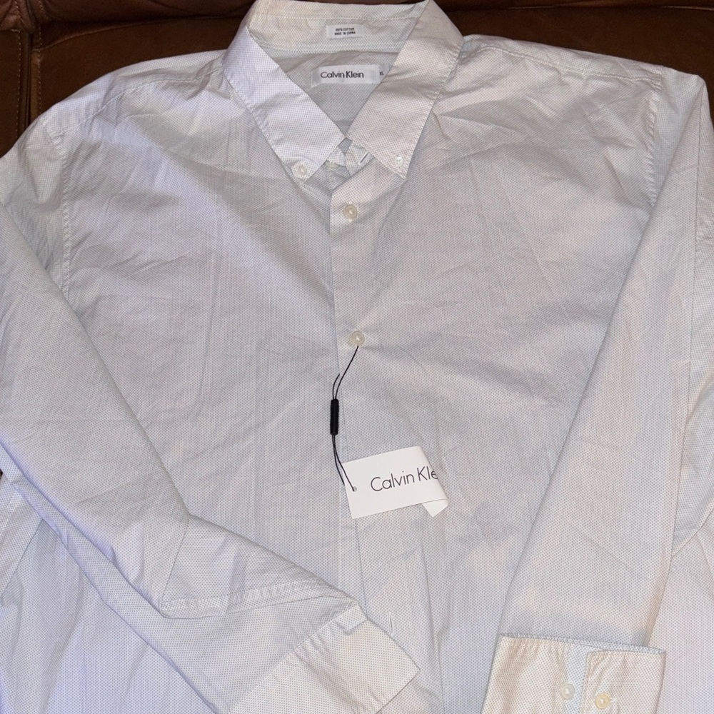 Calvin Klein Men's Light Gray Dress Shirt